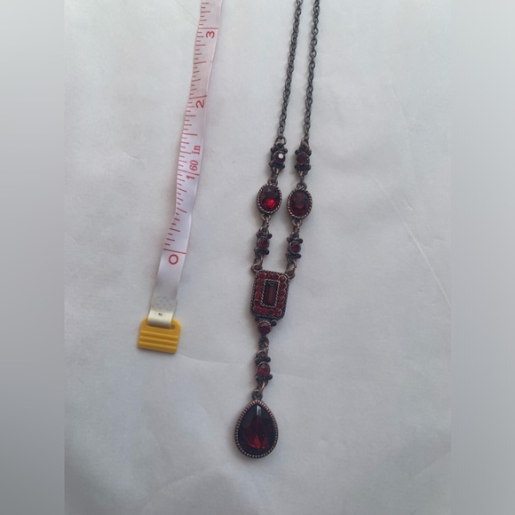 Red Ruby Rhinestone vintage classic baroque Necklace - Picture 2 of 8